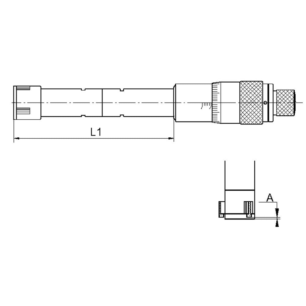 Driepunt binnen micrometer 50-63mm met ring, voor blinde gaten-2