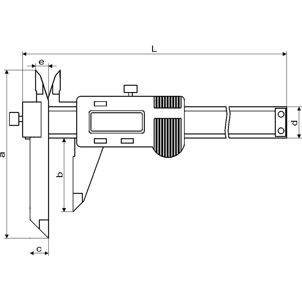 Digitale schuifmaat 120x40mm meetbereik 0-200mm, vaste snavel-2