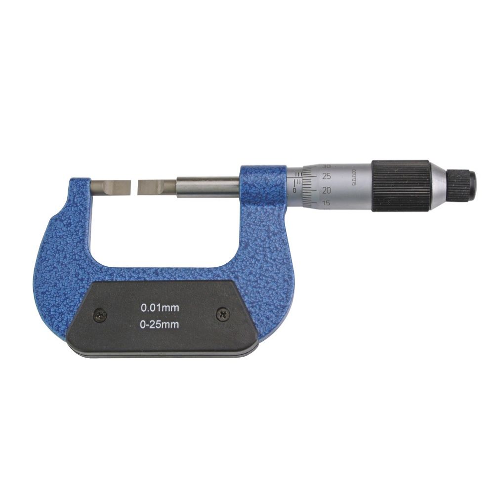 Micrometer 50-75mm met meetp. 0,75x6,5mm tbv groeven, aflezing 0,01mm-0