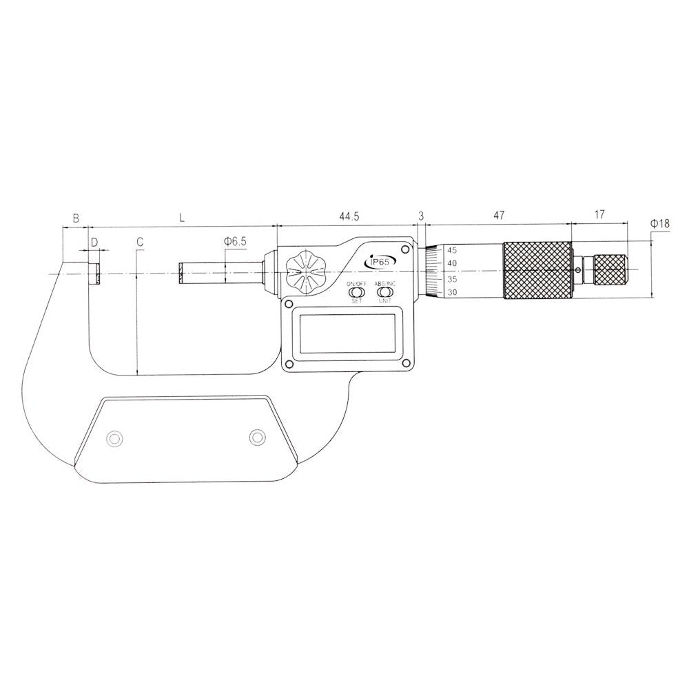 Digital-Bugelmessschrauben fur Blechdicken Abl. 0,001mm,-3