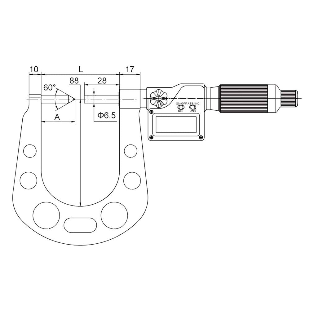 Digital-Messschrauben mit 1 HM Spitzen 30,Abl. 0,001 mm-2