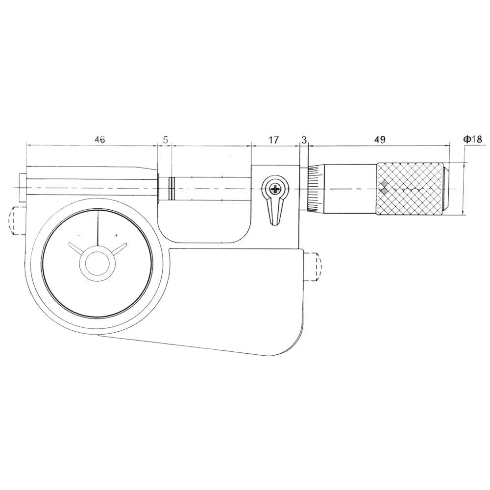 Micrometer 50-75mm met klok 0,003mm Nauwkeurigheid klok 0,002mm-2