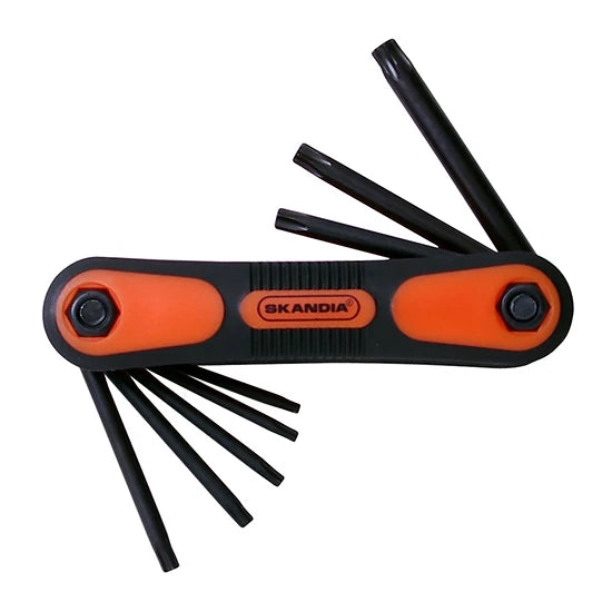 Skandia Inbussleutelset Torx Inklapbaar T9-T40 8-delig