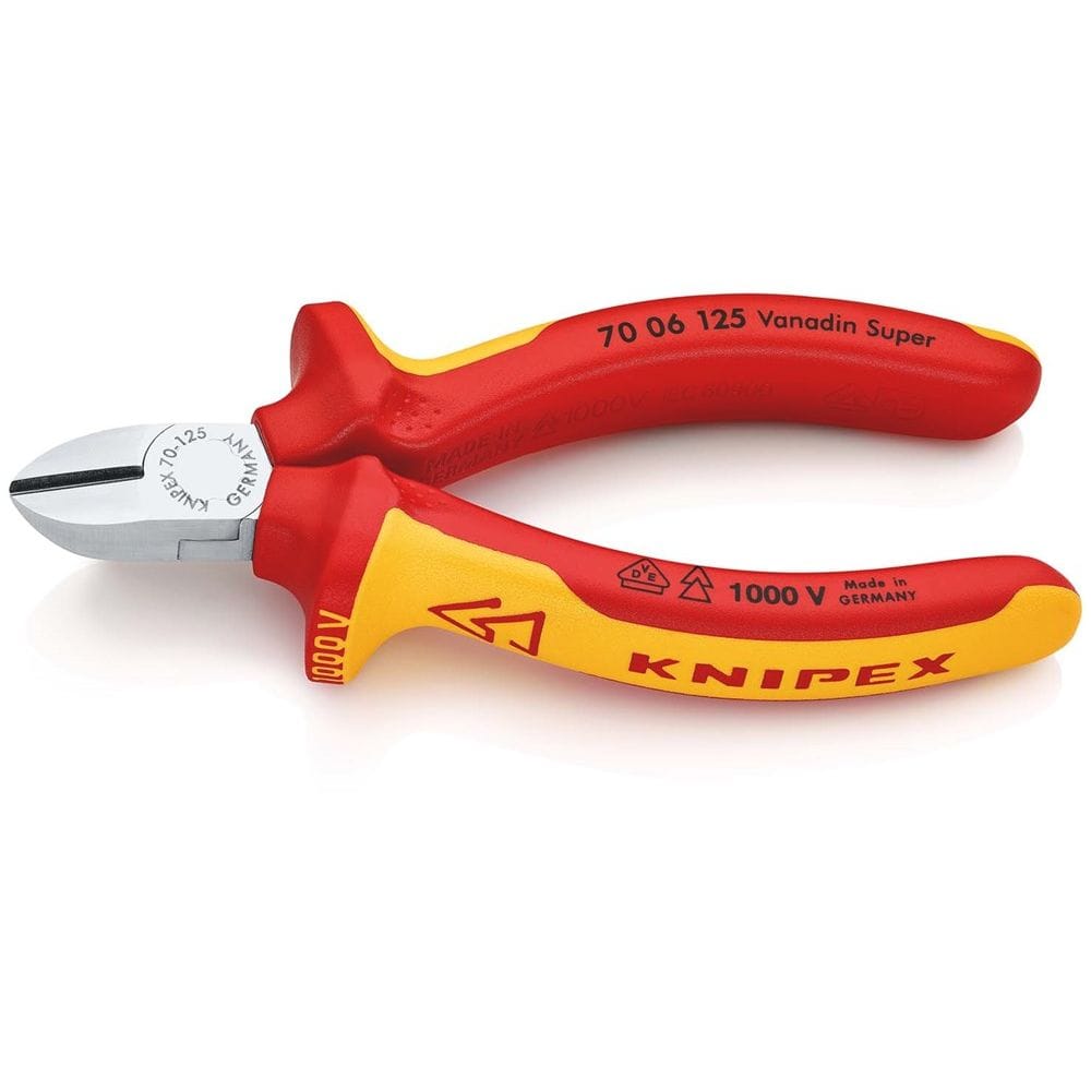 KNIPEX 70 06 125 Zijsnijtang geïsoleerd met meer-componentengrepen, VDE-getest verchroomd 125 mm-0