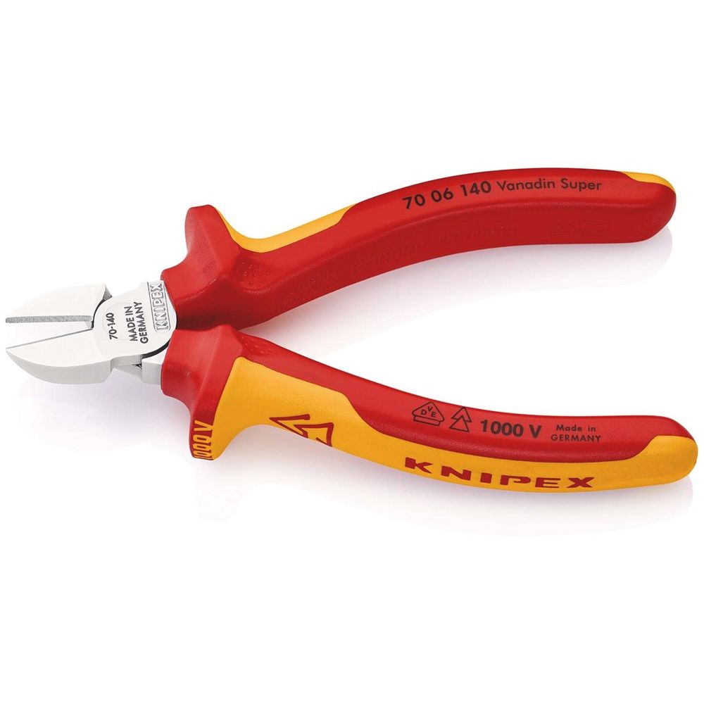 KNIPEX 70 06 140 Zijsnijtang geïsoleerd met meer-componentengrepen, VDE-getest verchroomd 140 mm-2