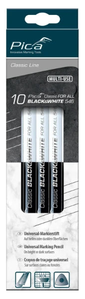 Pica Classic 546/24 Potlood Universeel zwart/wit 23 cm (10 stuks)