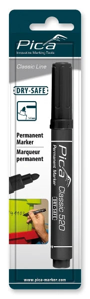 Pica Classic 520/46 Permanent Marker zwart - conische punt (blister)
