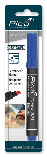 Pica Classic 521/41 Permanent Marker blauw - beitelpunt (blister)