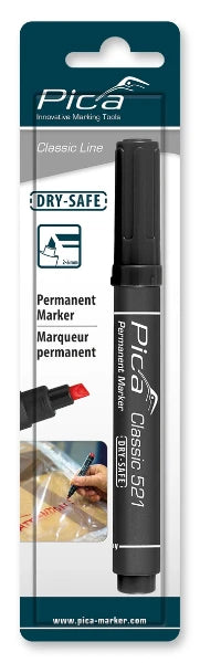 Pica Classic 521/46 Permanent Marker zwart - beitelpunt (blister)