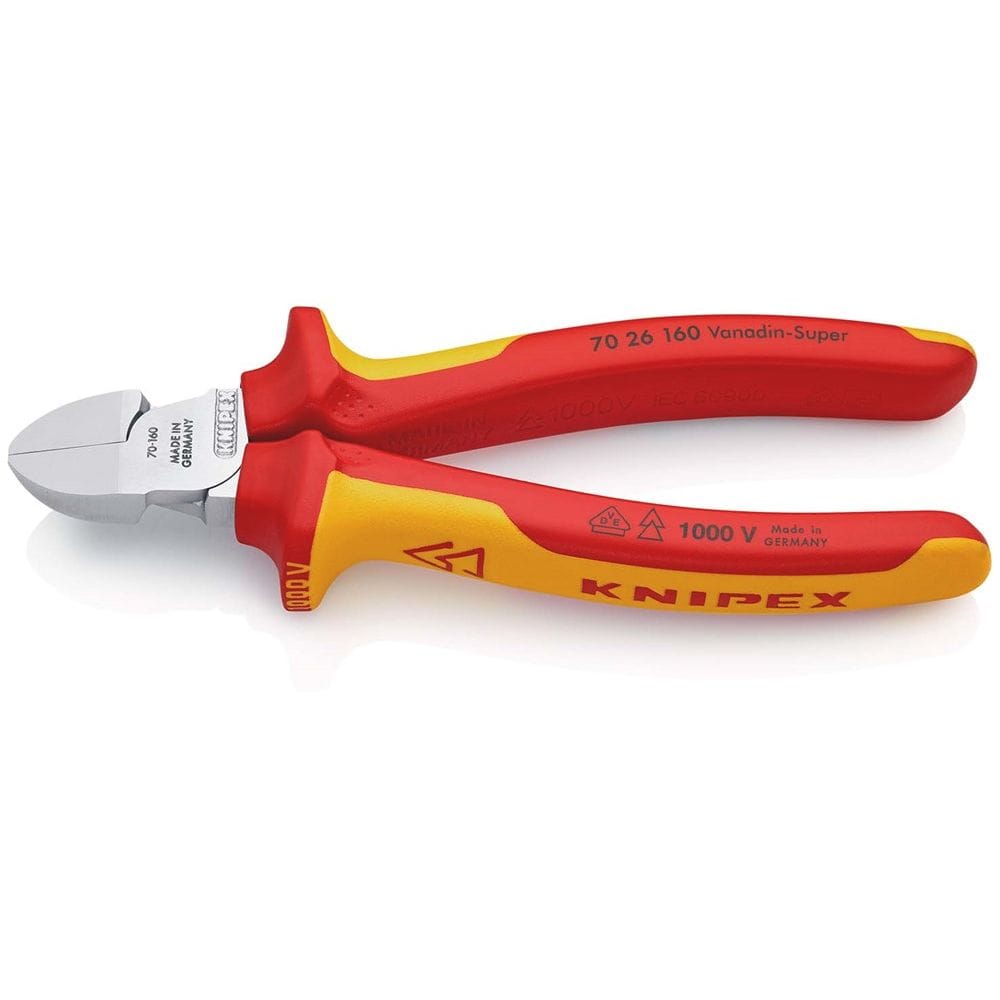 KNIPEX 70 26 160 Zijsnijtang geïsoleerd met meer-componentengrepen, VDE-getest verchroomd 160 mm-0