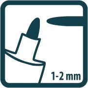 Pica Classic 532/52 Permanent Pen wit - ronde punt (blister)