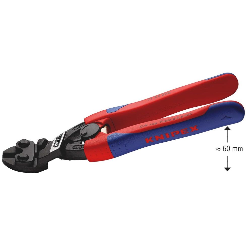 KNIPEX 71 22 200 CoBolt® Compacte boutensnijtang met slanke meer-componentengrepen zwart geatramente-0