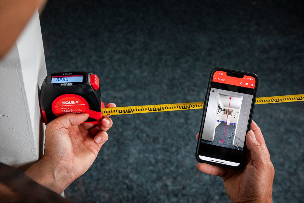 SOLA METEC digitale rolbandmaat met laserafstandsmeter