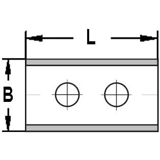 Keermes 25,0 x 12,0 x 1,5 mm (2-gats), tweezijdig geslepen, HW
