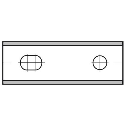 Keermes 80,0 x 13,0 x 2,2 mm (2-gats), tweezijdig geslepen, HW