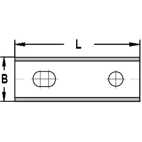 Keermes 100,0 x 13,0 x 2,2 mm (2-gats), tweezijdig geslepen, HW