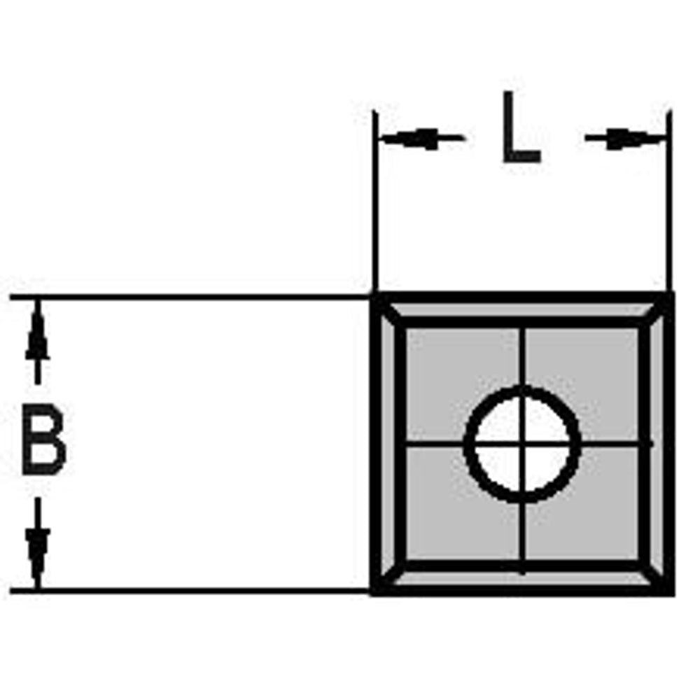 Keermes 10,5 x 10,5 x 1,5 mm (1-gats), vierzijdig geslepen, HW