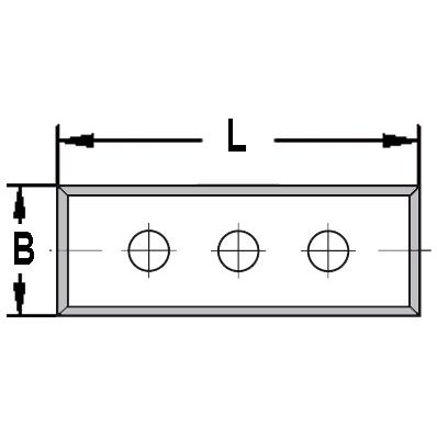 Keermes 50,0 x 9,0 x 1,5 mm (3-gats), vierzijdig geslepen, HW