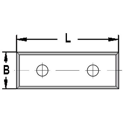 Keermes 30,0 x 12,0 x 1,5 mm (2-gats), vierzijdig geslepen, HW