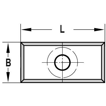 Sponningkeermes 26,0 x 12,5 x 1,5 mm, vierzijdig geslepen, HW