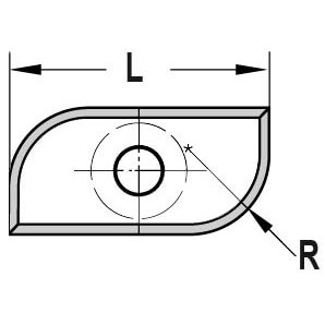 Halfholkeermes R=8,0 mm, tweezijdig geprofileerd, HW