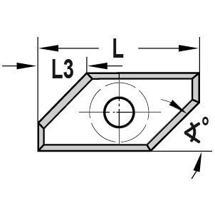 Fasekeermes 45°, L3=8 mm, tweezijdig geprofileerd, HW