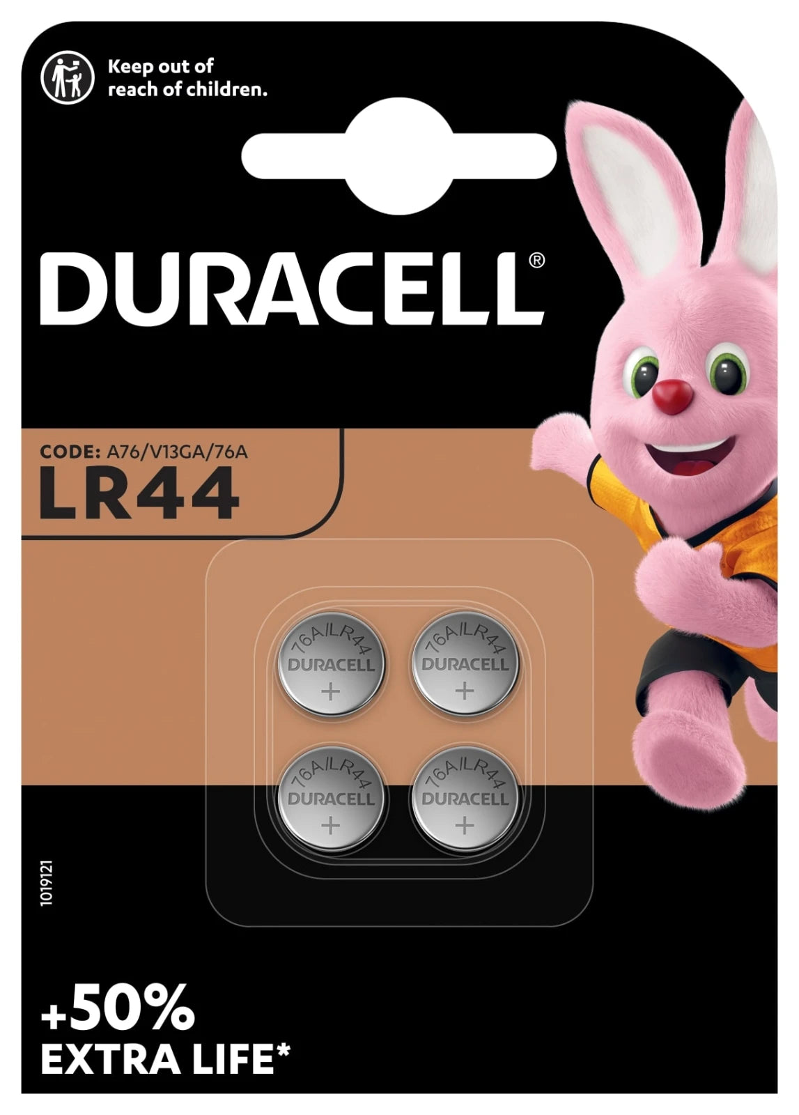 Duracell Knoopcelbatterijen LR44 4st.