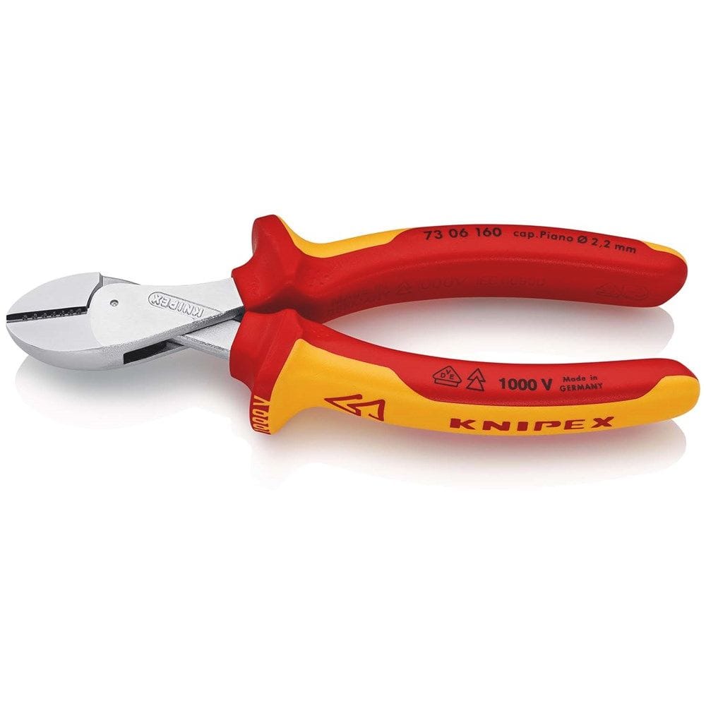 KNIPEX 73 06 160 X-Cut® Compacte zijsnijtang grote krachtoverbrenging geïsoleerd met meer-componente-0