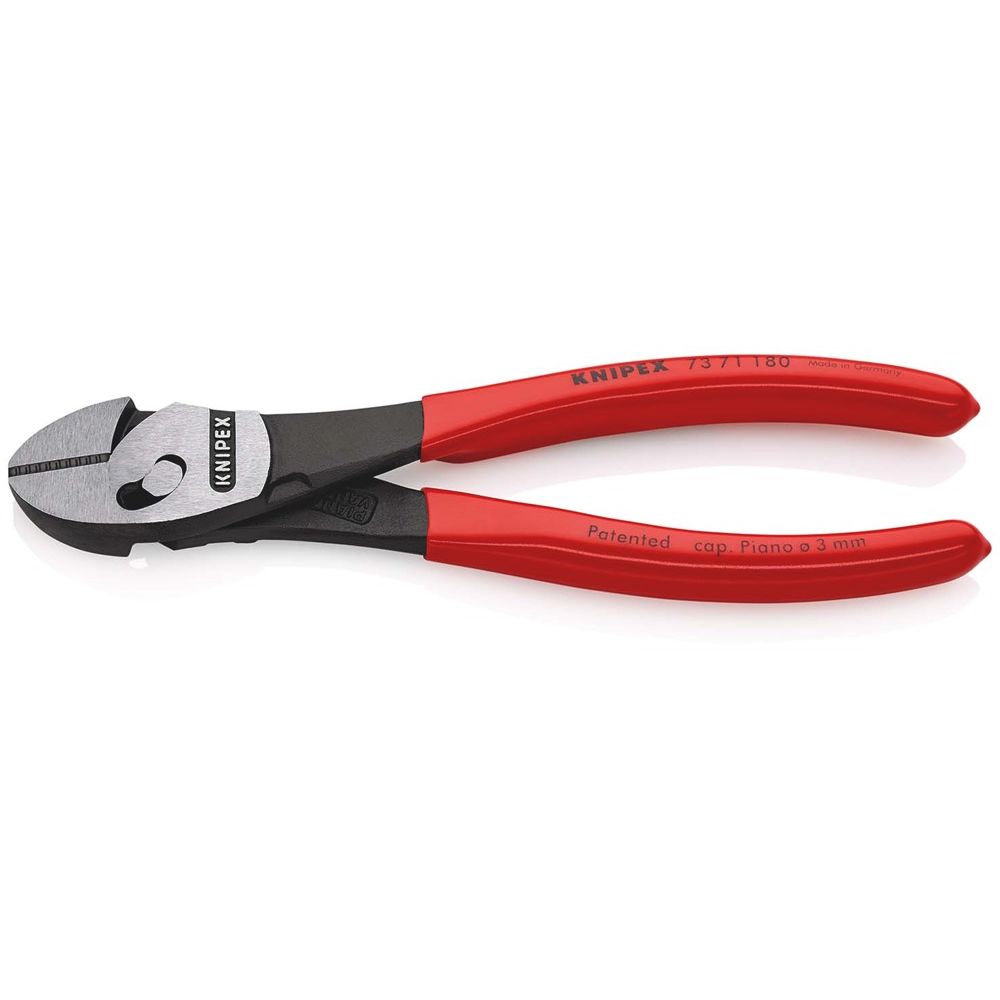 KNIPEX 73 71 180 TwinForce® Hoogwaardige zijsnijtangen met kunststof bekleed zwart geatramenteerd 18-1