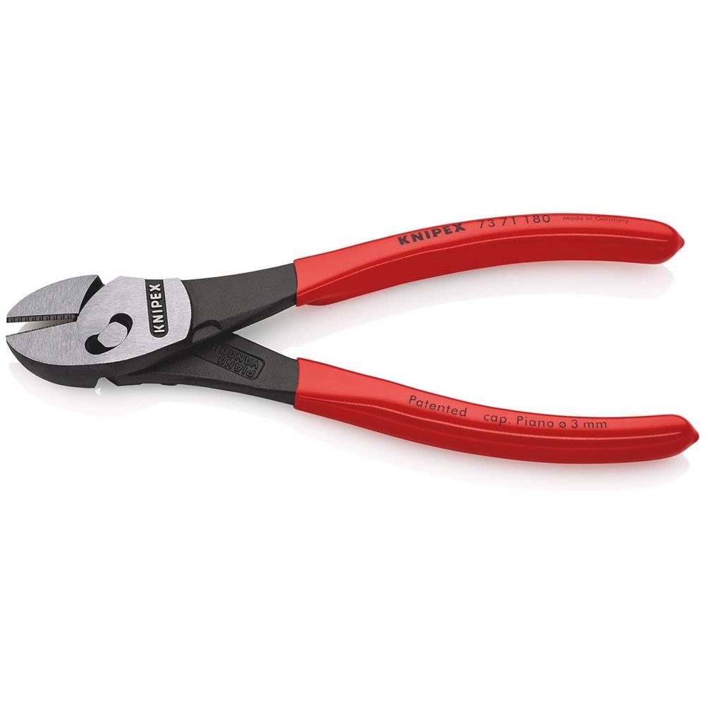 KNIPEX 73 71 180 TwinForce® Hoogwaardige zijsnijtangen met kunststof bekleed zwart geatramenteerd 18-2