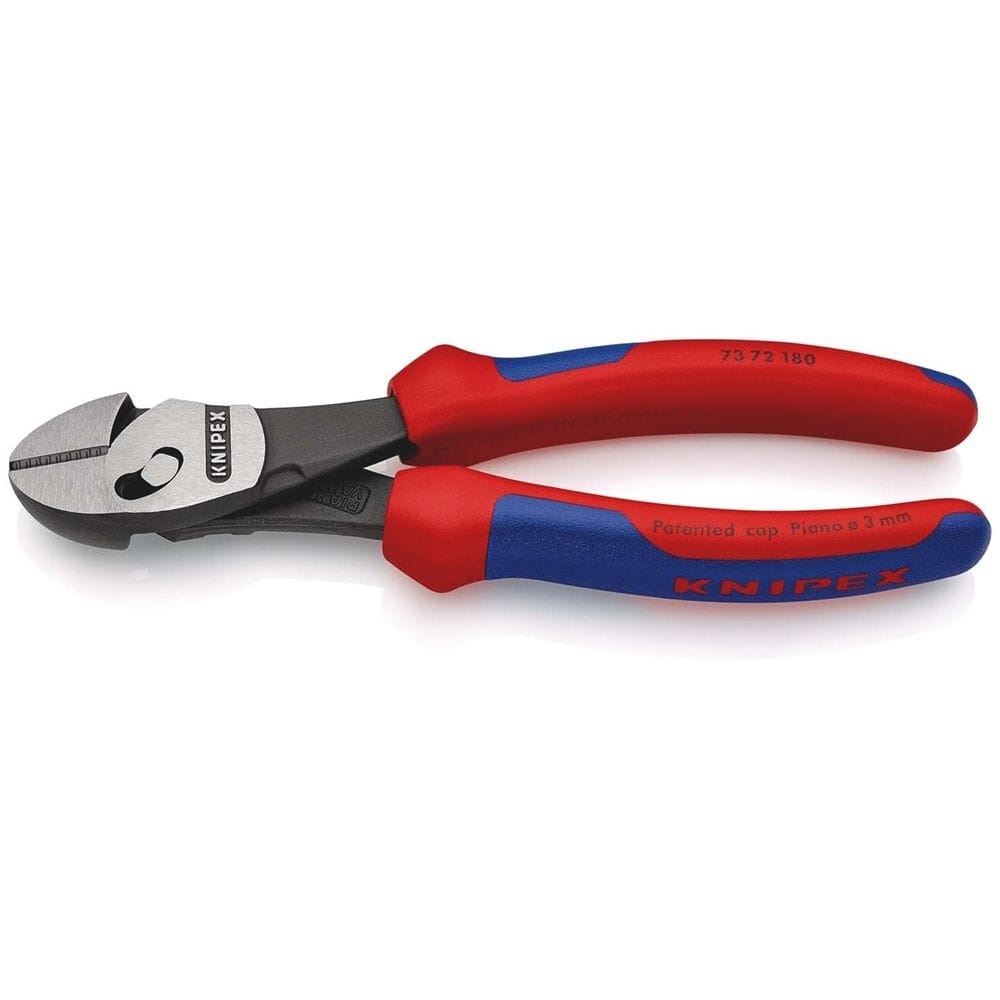 KNIPEX 73 72 180 TwinForce® Hoogwaardige zijsnijtangen met meer-componentengrepen zwart geatramentee-1
