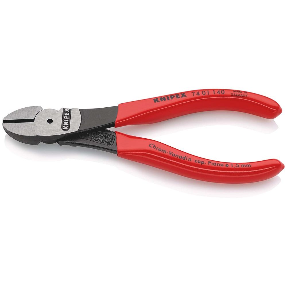 KNIPEX 74 01 140 Kracht-zijsnijtang met kunststof bekleed zwart geatramenteerd 140 mm-0