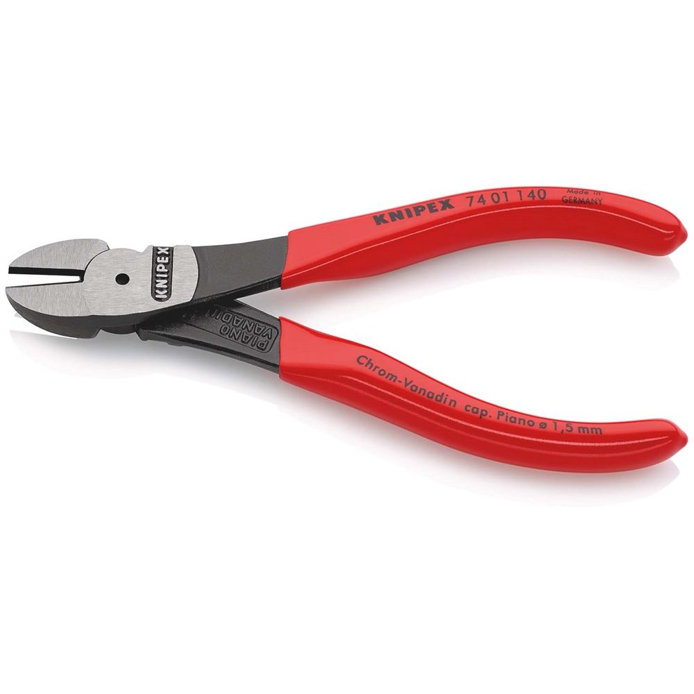 KNIPEX 74 01 140 Kracht-zijsnijtang met kunststof bekleed zwart geatramenteerd 140 mm-2