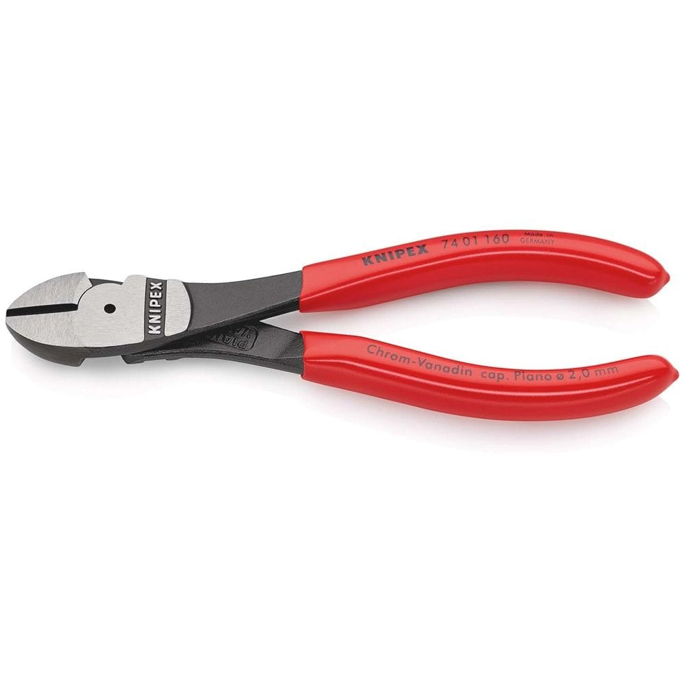 KNIPEX 74 01 160 Kracht-zijsnijtang met kunststof bekleed zwart geatramenteerd 160 mm-0