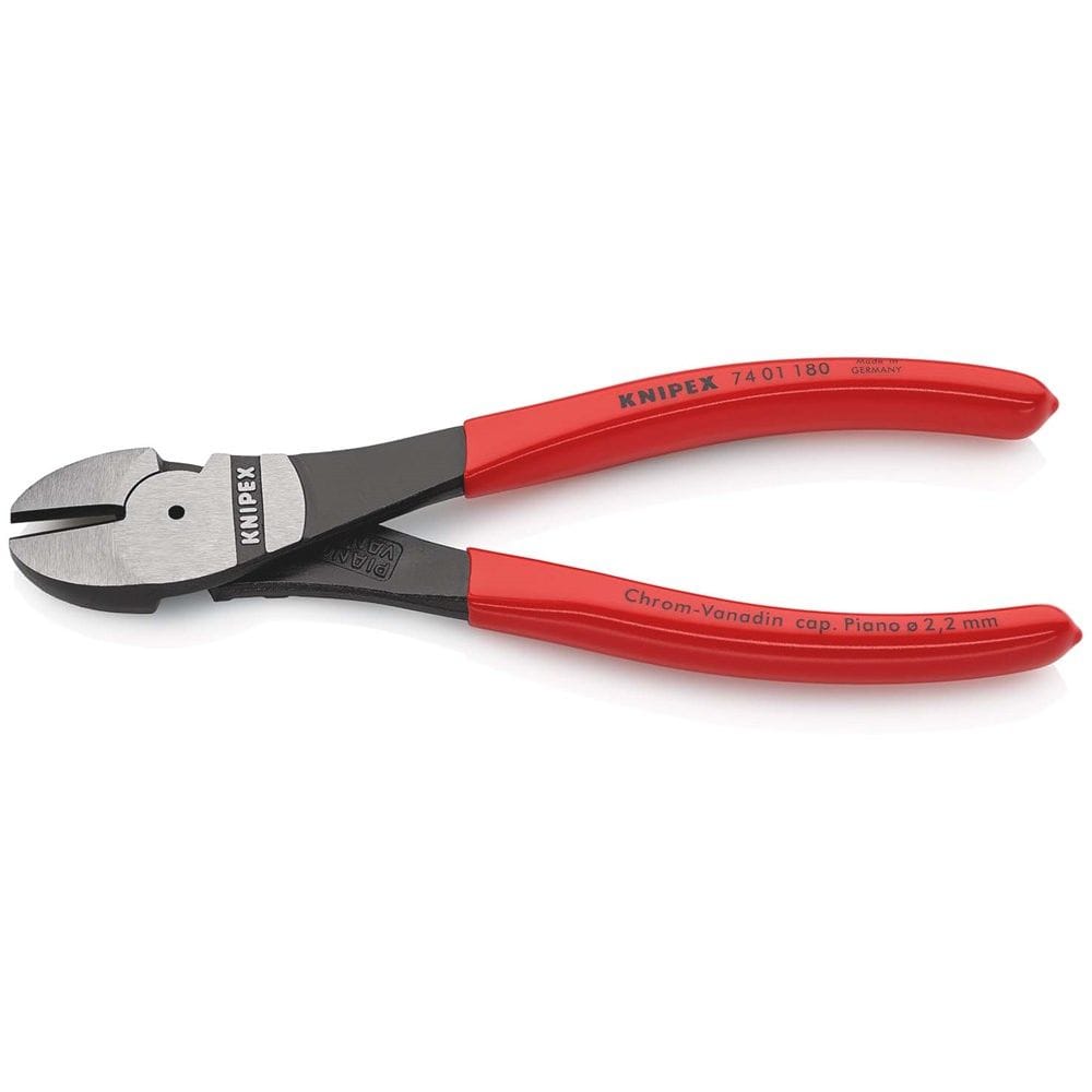 KNIPEX 74 01 180 Kracht-zijsnijtang met kunststof bekleed zwart geatramenteerd 180 mm-2