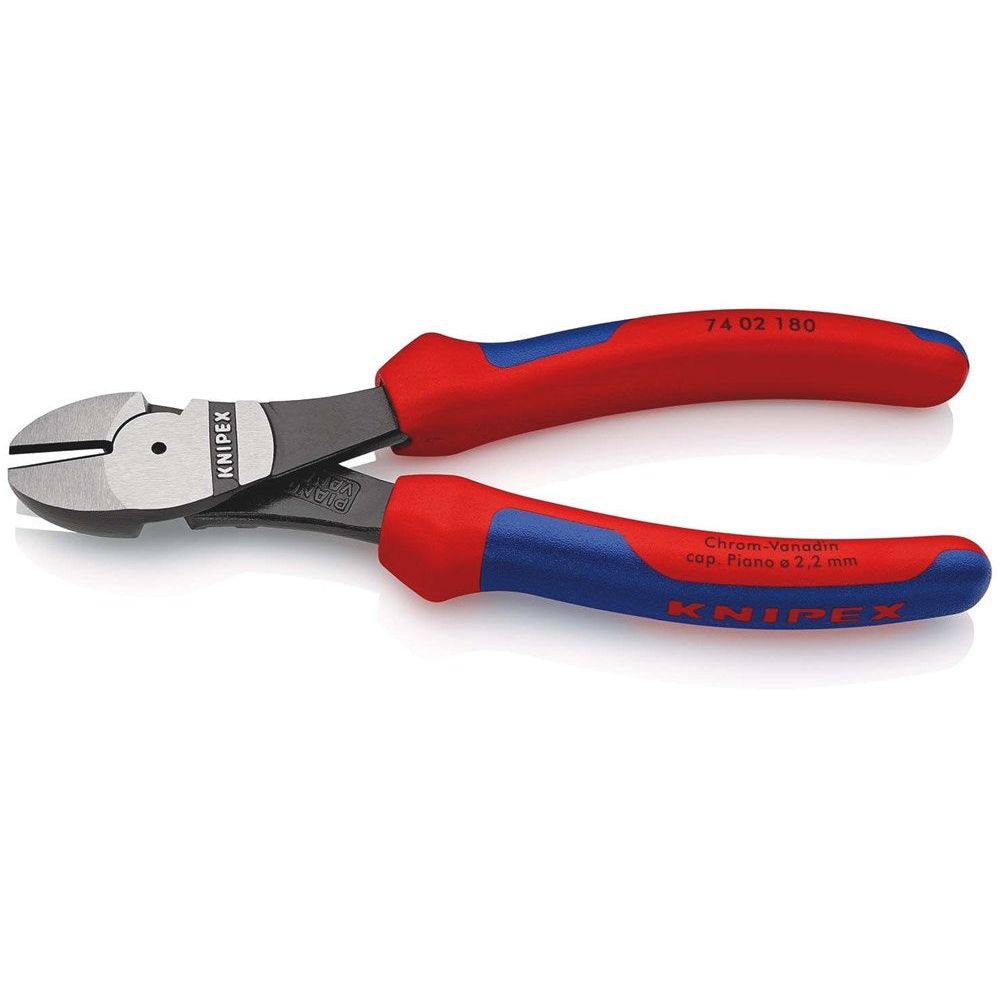 KNIPEX 74 02 180 Kracht-zijsnijtang met meer-componentengrepen zwart geatramenteerd 180 mm-2