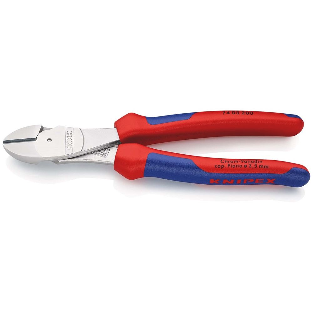 KNIPEX 74 05 200 Kracht-zijsnijtang met meer-componentengrepen verchroomd 200 mm-0