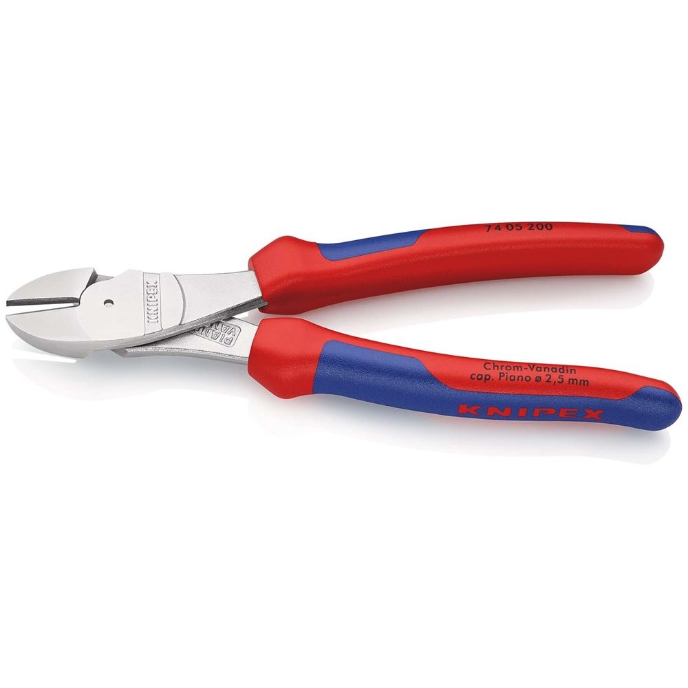 KNIPEX 74 05 200 Kracht-zijsnijtang met meer-componentengrepen verchroomd 200 mm-2