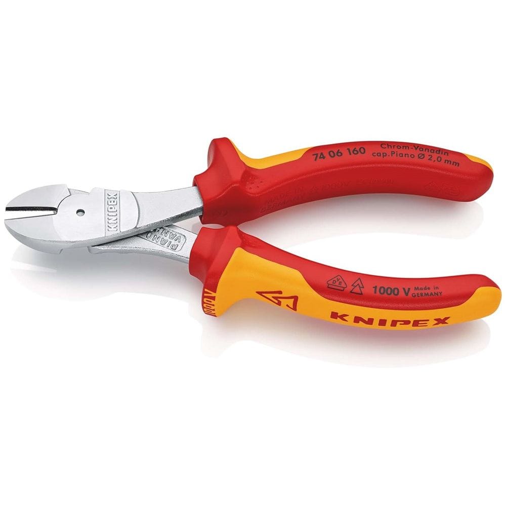 KNIPEX 74 06 160 Kracht-zijsnijtang geïsoleerd met meer-componentengrepen, VDE-getest verchroomd 160-2