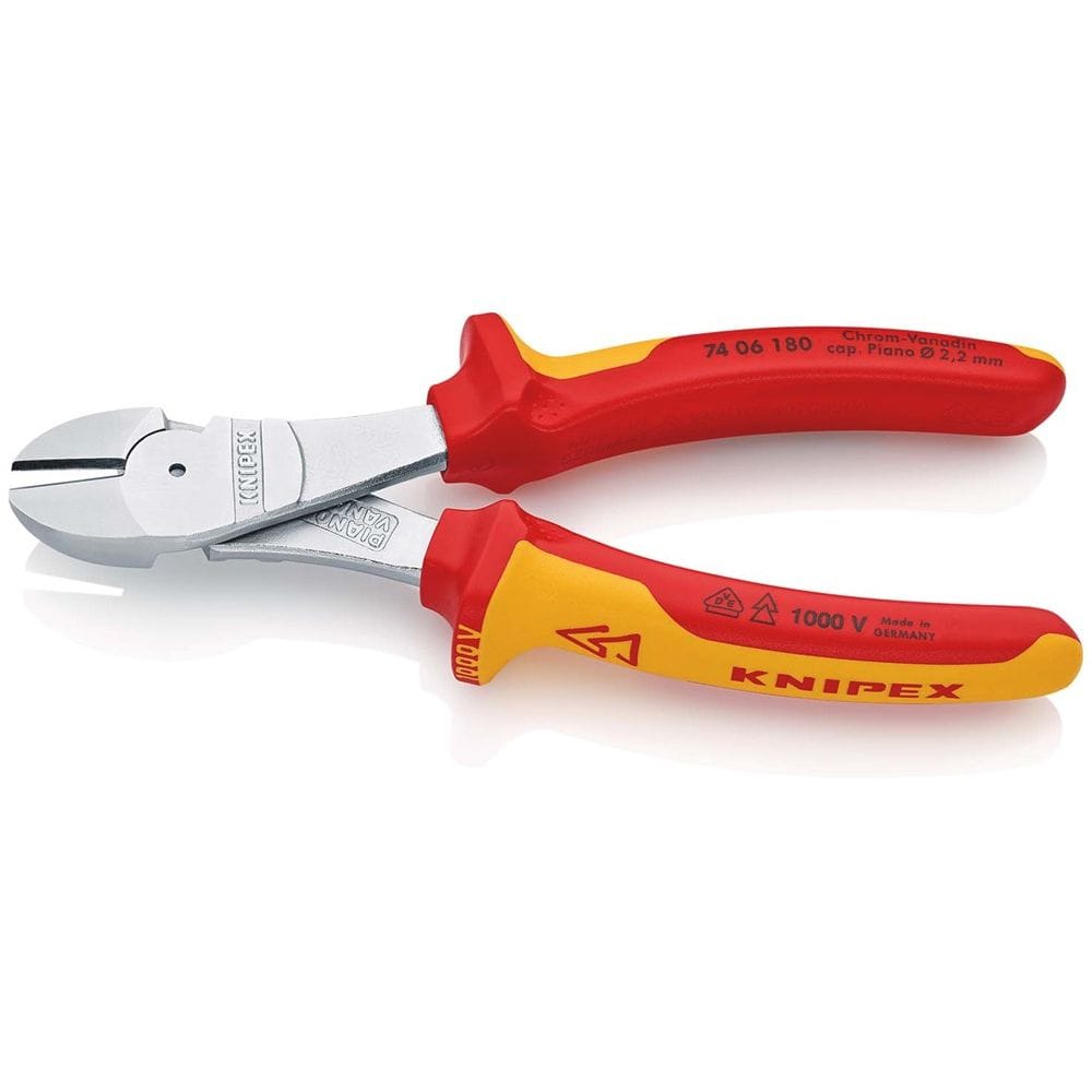 KNIPEX 74 06 180 Kracht-zijsnijtang geïsoleerd met meer-componentengrepen, VDE-getest verchroomd 180-2