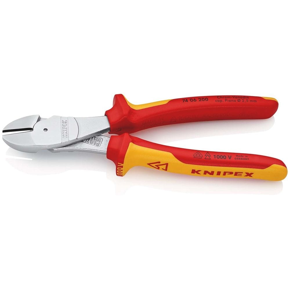 KNIPEX 74 06 200 Kracht-zijsnijtang geïsoleerd met meer-componentengrepen, VDE-getest verchroomd 200-2