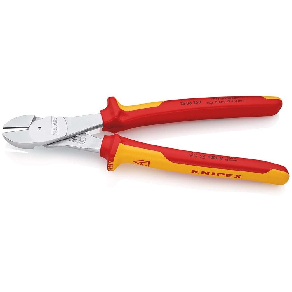 KNIPEX 74 06 250 Kracht-zijsnijtang geïsoleerd met meer-componentengrepen, VDE-getest verchroomd 250-2