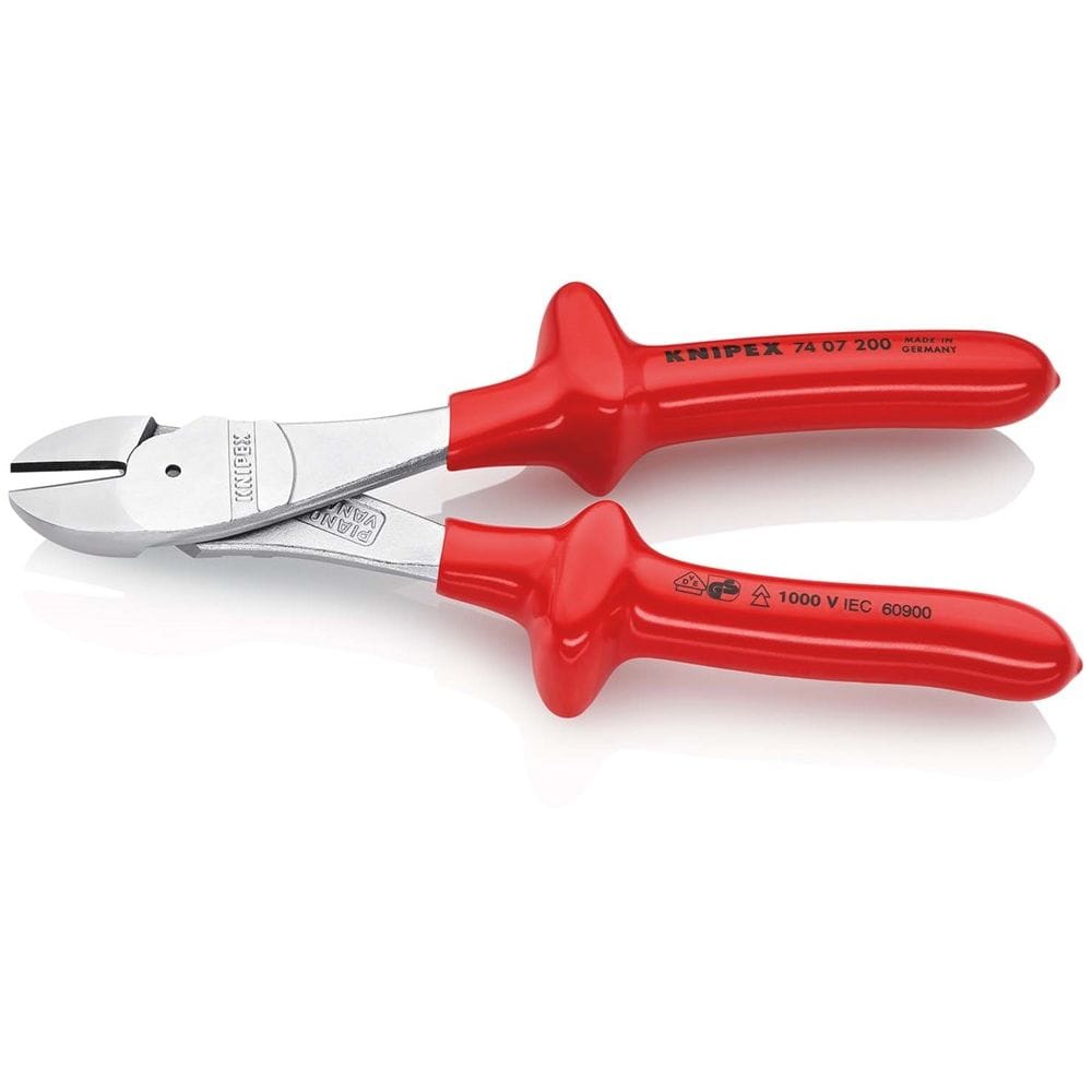KNIPEX 74 07 200 Kracht-zijsnijtang dompelisolatie, VDE-getest verchroomd 200 mm-2