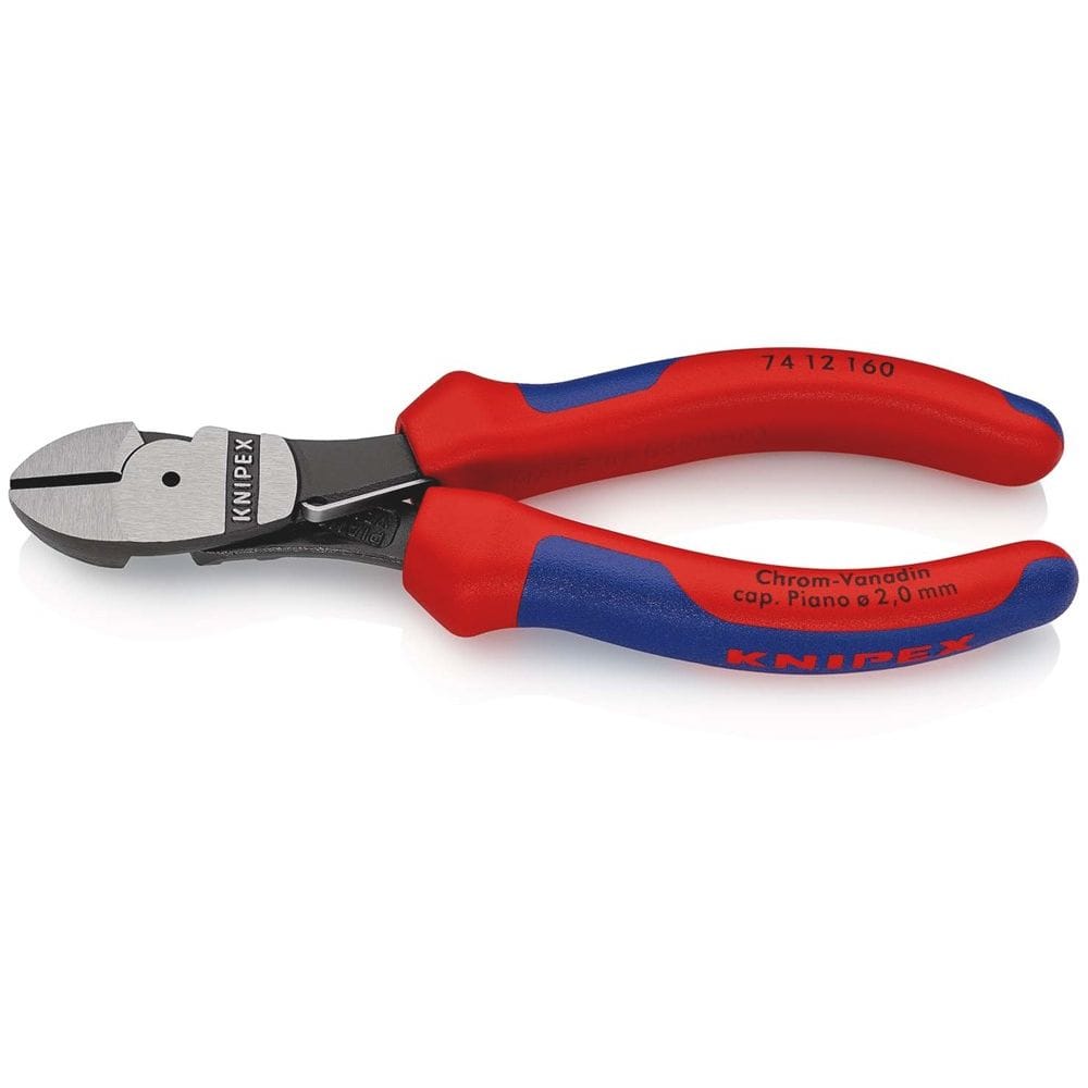 KNIPEX 74 12 160 Kracht-zijsnijtang met meer-componentengrepen zwart geatramenteerd 160 mm-0