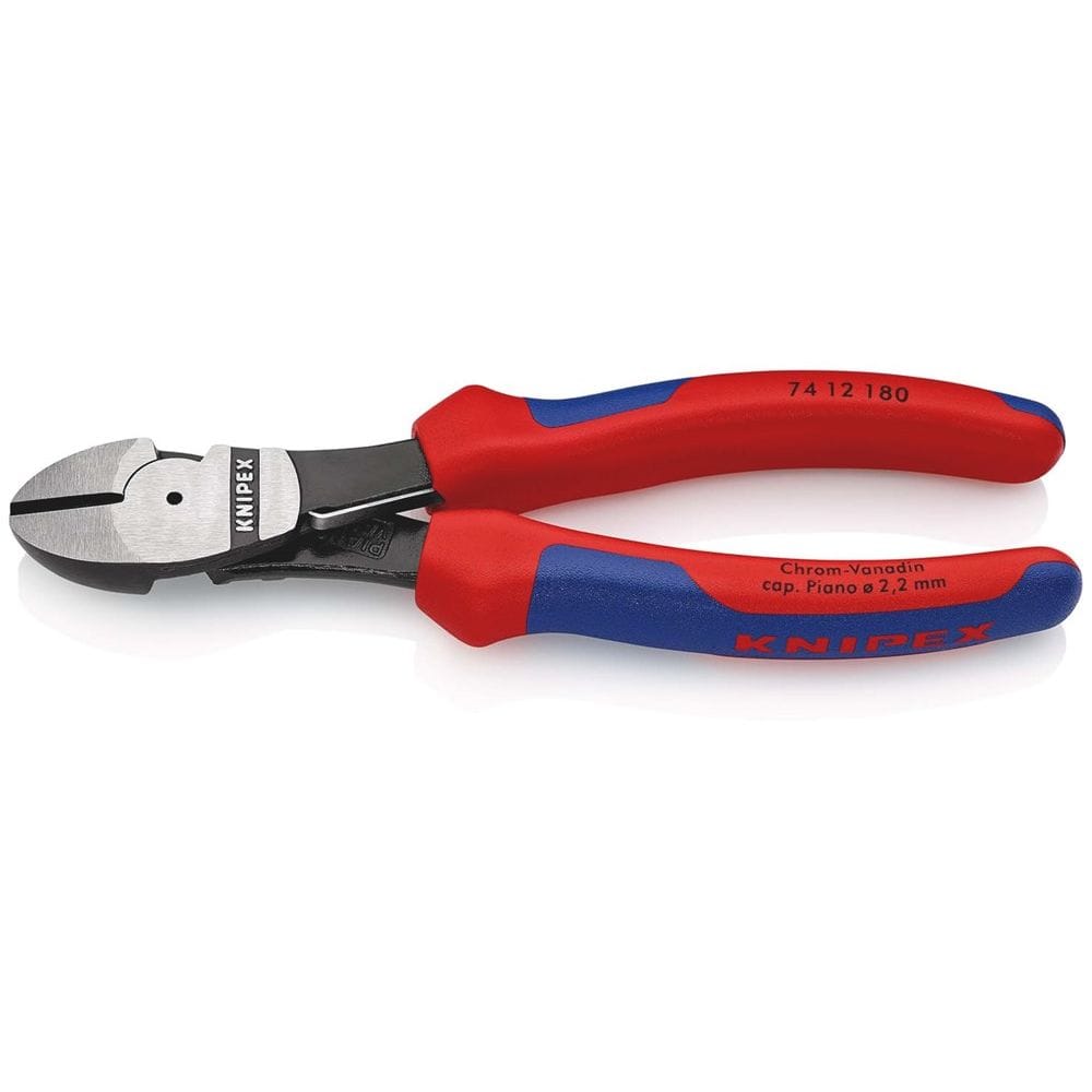 KNIPEX 74 12 180 Kracht-zijsnijtang met meer-componentengrepen zwart geatramenteerd 180 mm-0