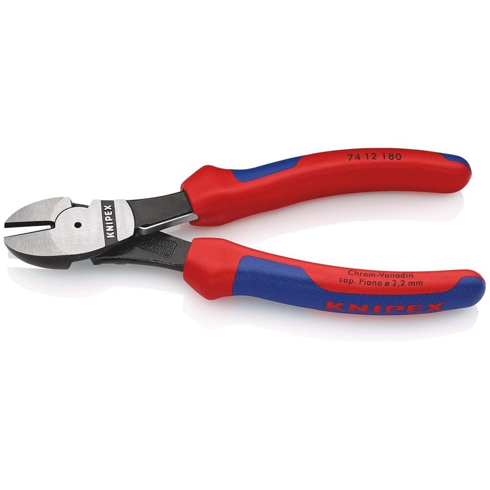 KNIPEX 74 12 180 Kracht-zijsnijtang met meer-componentengrepen zwart geatramenteerd 180 mm-2