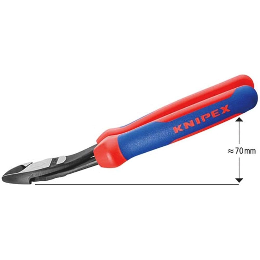 KNIPEX 74 22 200 Kracht-zijsnijtang met meer-componentengrepen zwart geatramenteerd 200 mm-2