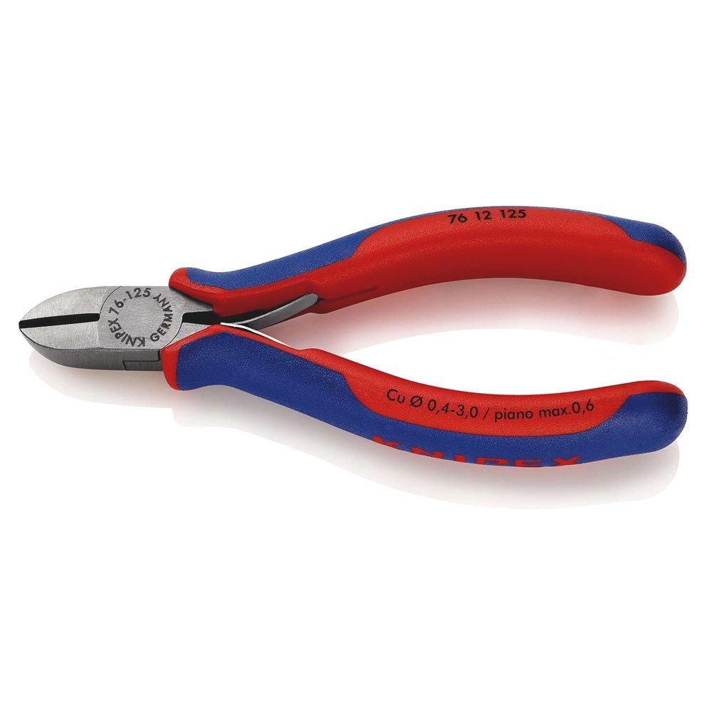 KNIPEX 76 12 125 Zijsnijtang voor elektromechanica met meer-componentengrepen zwart geatramenteerd 1-0