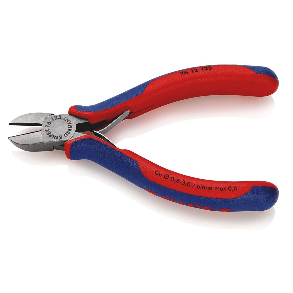 KNIPEX 76 12 125 Zijsnijtang voor elektromechanica met meer-componentengrepen zwart geatramenteerd 1-2
