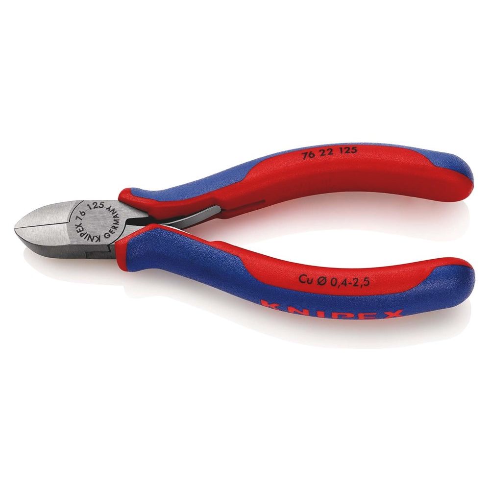 KNIPEX 76 22 125 Zijsnijtang voor elektromechanica met meer-componentengrepen zwart geatramenteerd 1-0